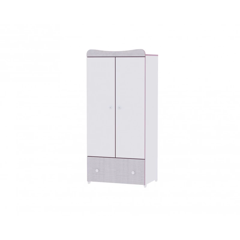 Lorelli Trend PLUS kombi ágy 70x165 + Exclusive szekrény - White & Pink Crossline