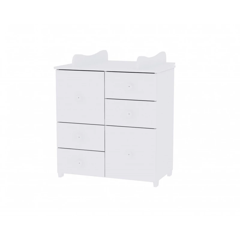 Lorelli Dream kiságy 70x140 + Cupboard pelenkázó komód + Exclusive szekrény - White