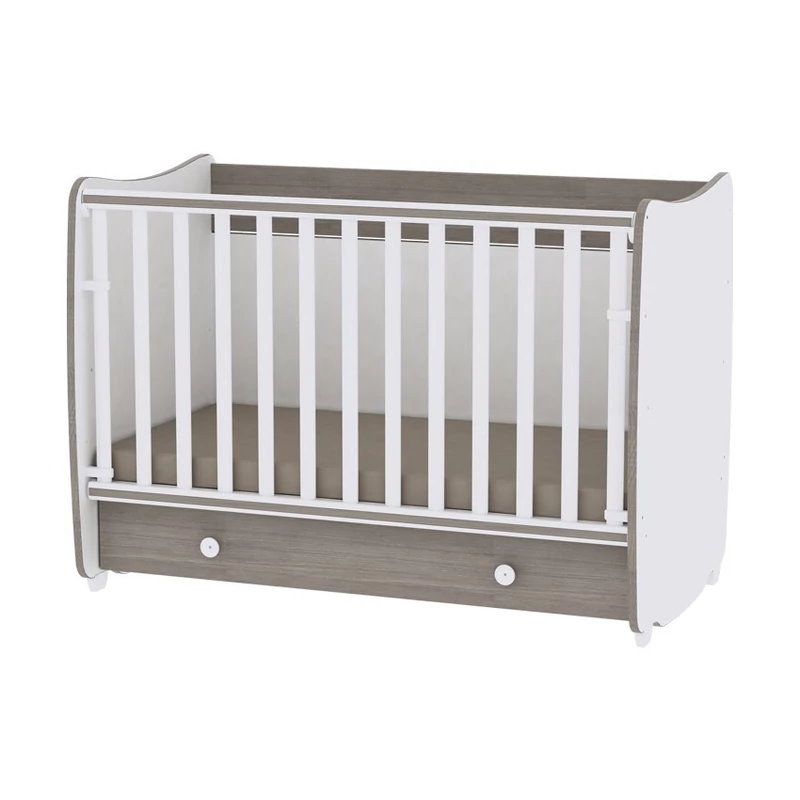 Lorelli Dream kiságy70x140 + Cupboard pelenkázó komód - White & Coffee