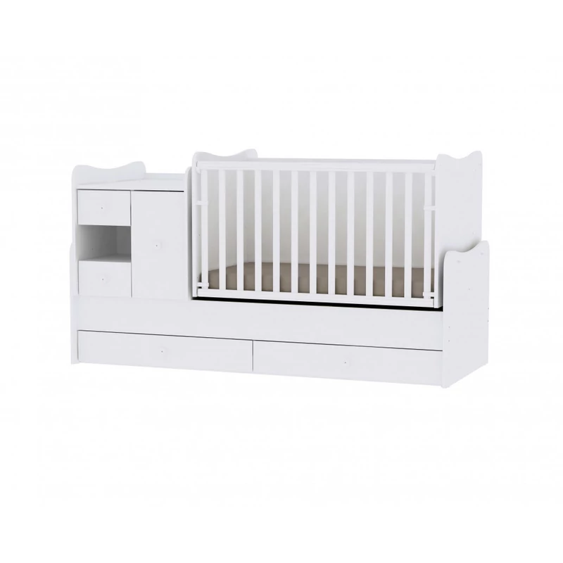 Lorelli MiniMax kombi ágy 72x190 + Exclusive szekrény - White