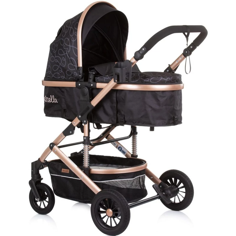 Chipolino Estelle babakocsi mózessé alakítható sport résszel + autóshordozó 0-13kg - Ebony