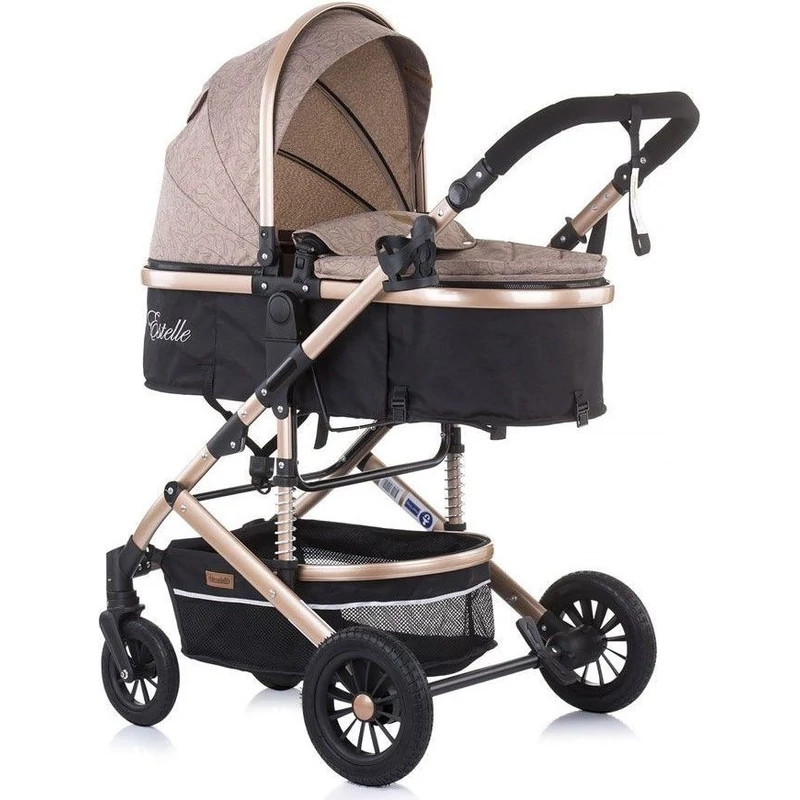 Chipolino Estelle babakocsi mózessé alakítható sport résszel + autóshordozó 0-13kg - Sand