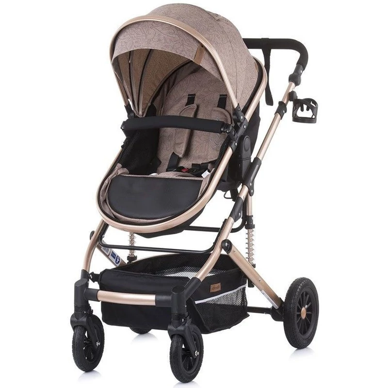 Chipolino Estelle babakocsi mózessé alakítható sport résszel + autóshordozó 0-13kg - Sand