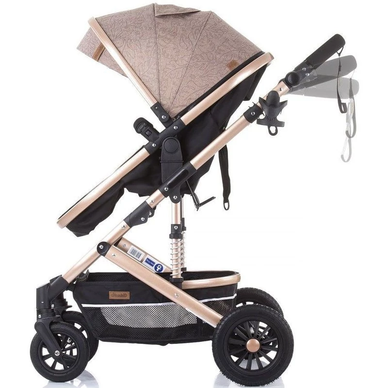 Chipolino Estelle babakocsi mózessé alakítható sport résszel + autóshordozó 0-13kg - Sand
