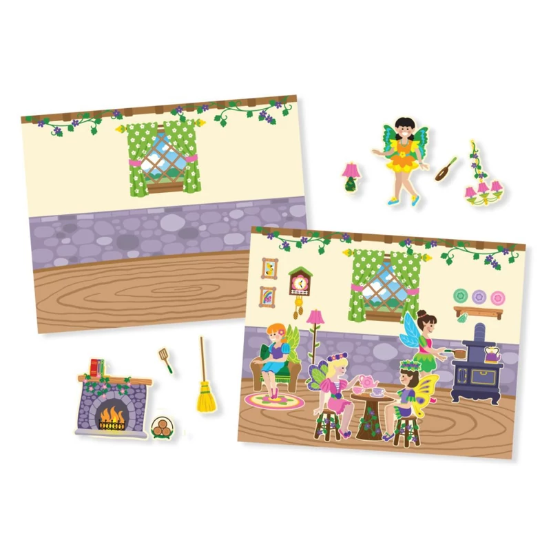 Melissa & Doug Kreatív játék, Újrahasználható matrica készlet, tündérek