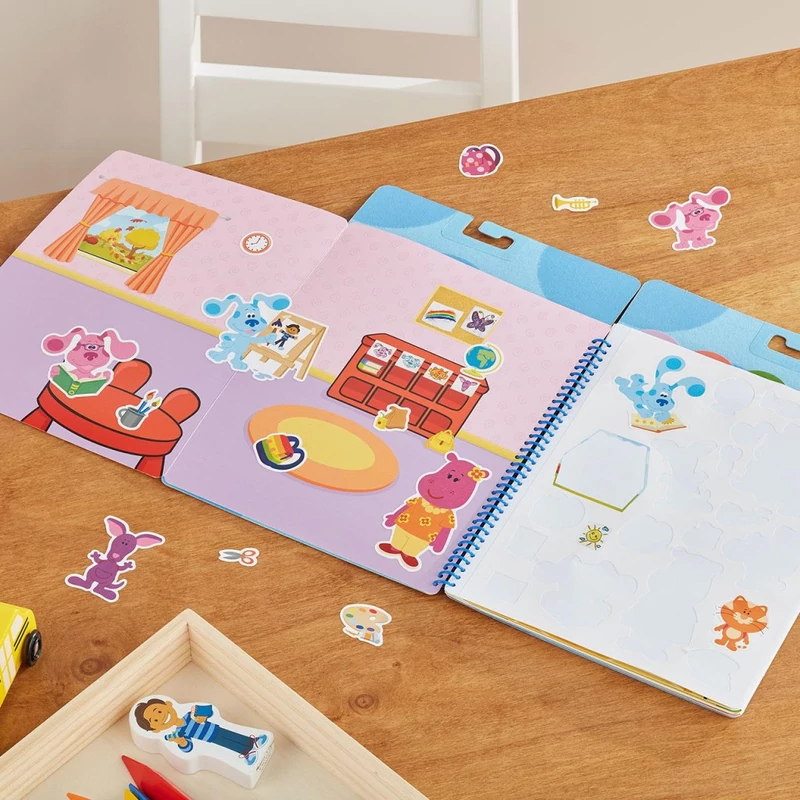 Melissa & Doug kreatív játék, újrahasználható matricakészlet, Azúrkék nyomok és te - Azúr