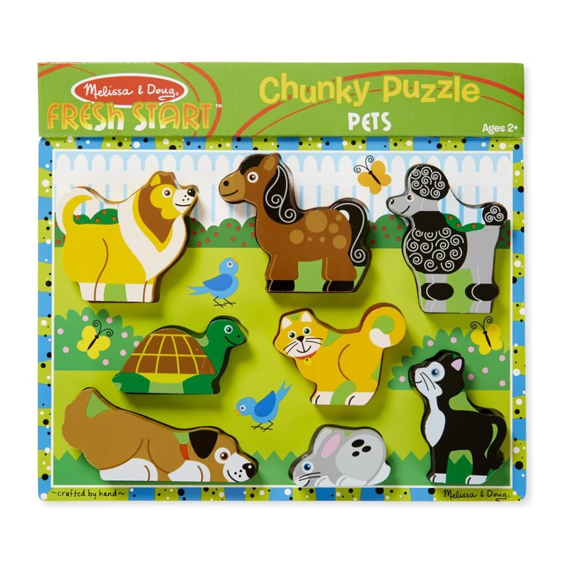 Melissa & Doug Fa készségfejlestő játék, könnyen megfogható puzzle