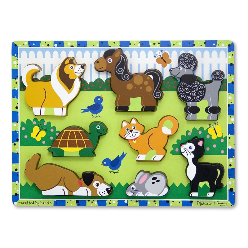 Melissa & Doug Fa készségfejlestő játék, könnyen megfogható puzzle