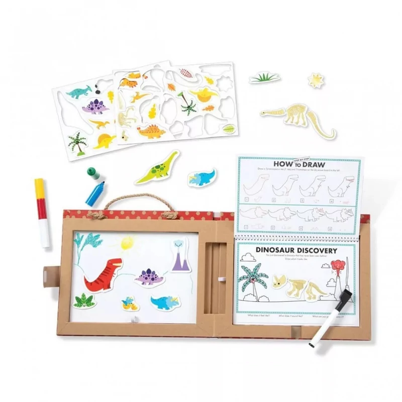 Melissa & Doug letörölhető rajz és mágneses játékkészlet dínók