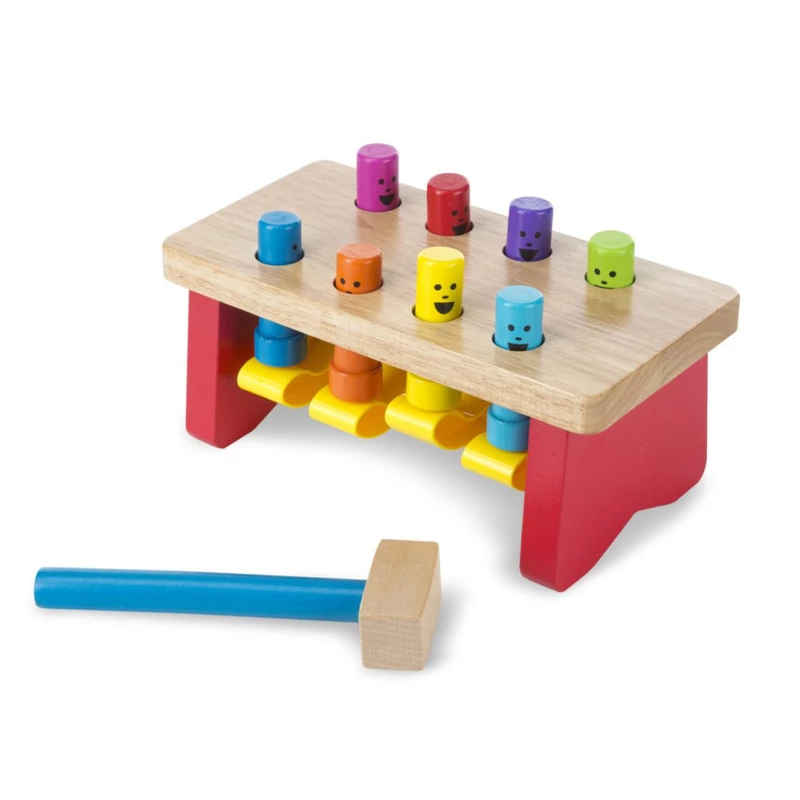 Melissa & Doug Fa készségfejlestő játék, kalapálós asztal