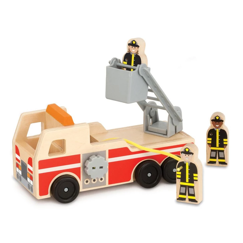 Melissa & Doug Fa jármű, létrás tűzoltóautó