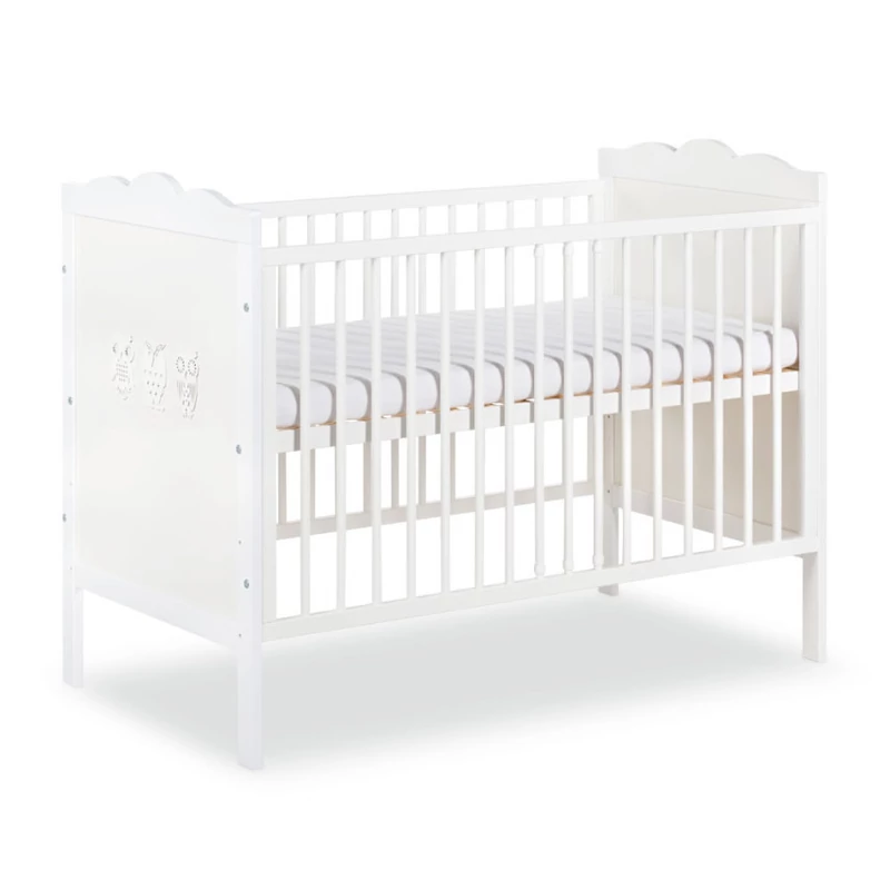 Klups Marsell kiságy 60x120 + komód - fehér