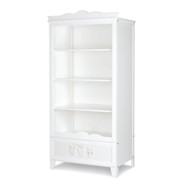 Klups Marsell kiságy leesésgátlóval és ágyneműtartóval 70x140 + nyitott állószekrény - fe