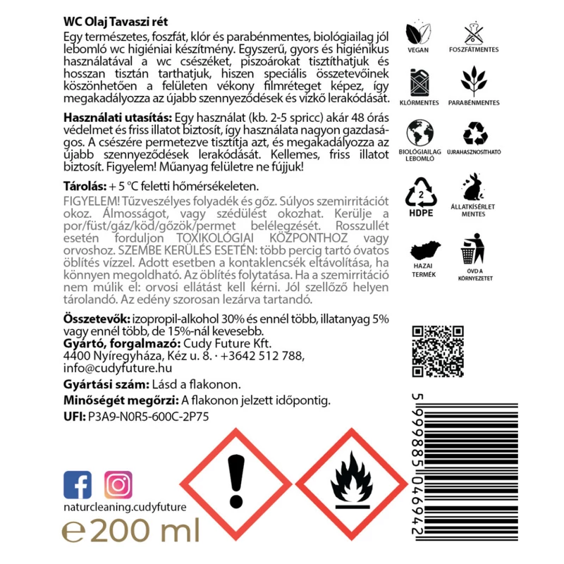 NaturCleaning WC olaj 1 liter - tavaszi rét