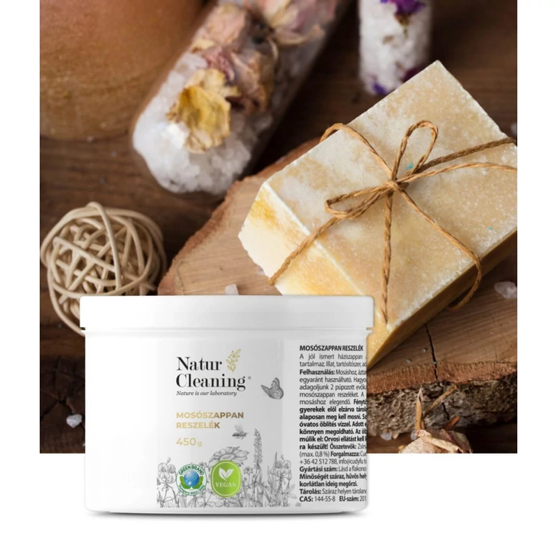 NaturCleaning Illat,- és allergénmentes mosószappan reszelék 450 g