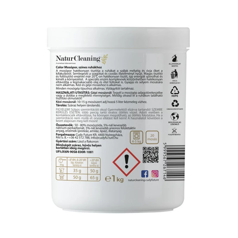 NaturCleaning mosópor 1 kg - color