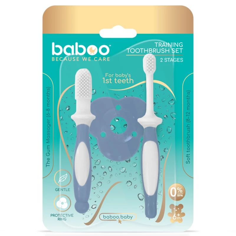 Baboo baba fogkefe szett 6 hónapos kortól - kék