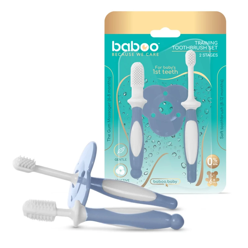 Baboo baba fogkefe szett 6 hónapos kortól - kék