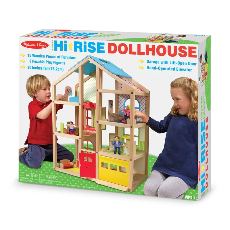 Melissa & Doug Emeletes fa babaház lifttel