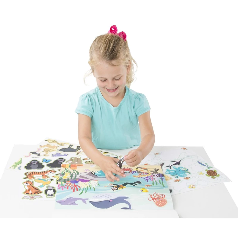 Melissa & Doug Kreatív játék, Újrahasználható matrica készlet, élőhelyek
