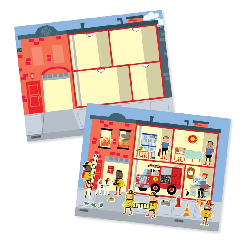 Melissa & Doug Kreatív játék, Újrahasználható matrica készlet, város