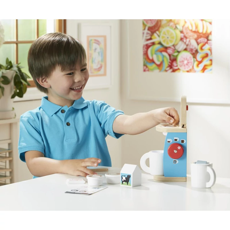 Melissa & Doug Sütés-főzés, Fa kávéfőző szett