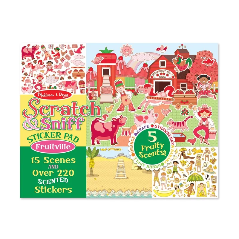 Melissa & Doug Kreatív játék, Illatos matrica készlet, gyümölcsöskert