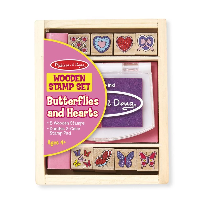 Melissa & Doug Fa nyomda készlet, pillangó és szív