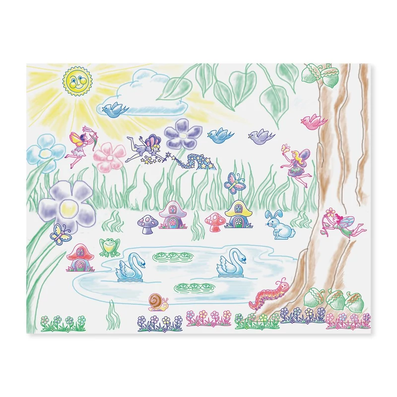 Melissa & Doug Fa nyomda készlet ceruzákkal, tündérkert