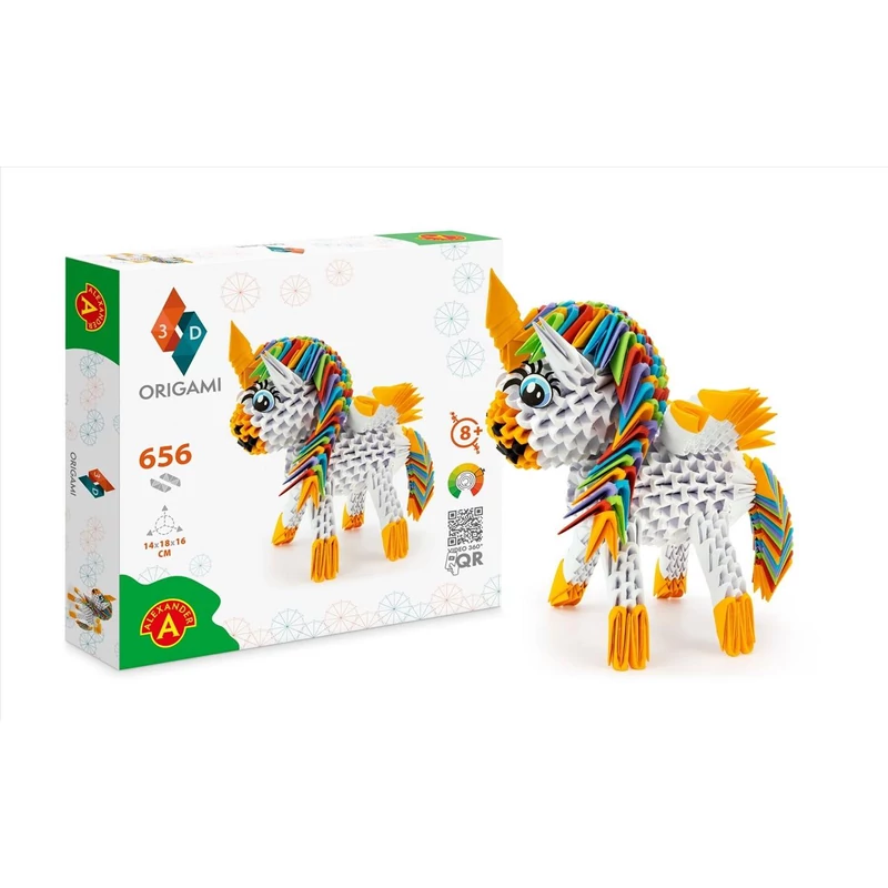 Origami 3D Unikornis papírhajtogatós építőjáték