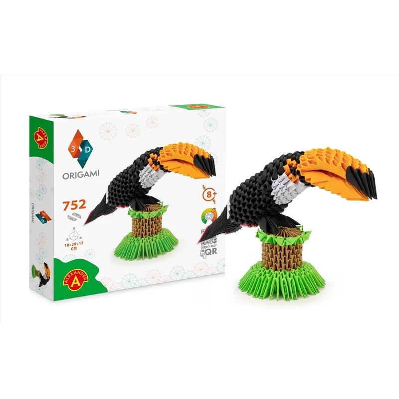 Origami 3D Tukán papírhajtogatós építőjáték