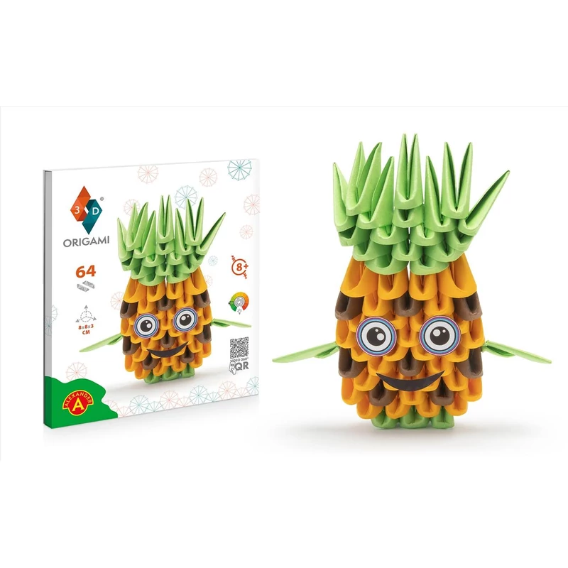 Origami 3D Ananász papírhajtogatós építőjáték