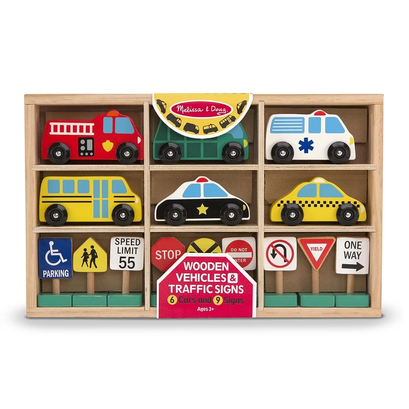 Melissa & Doug Fa jármű, Autók és közlekedési táblák