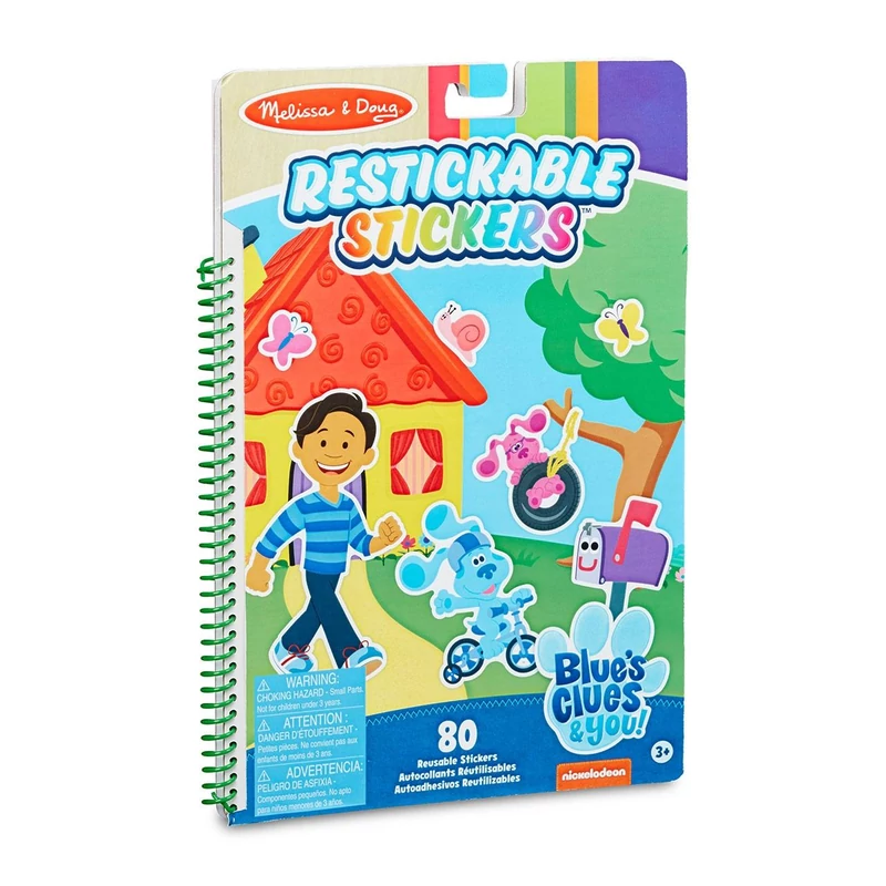 Melissa & Doug kreatív játék, újrahasználható matricakészlet, Azúrkék nyomok és te - Azúrkék kedvenc helyei