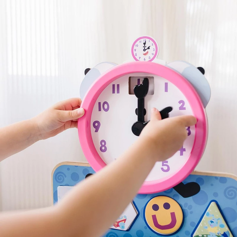 Melissa & Doug fa készségfejlesztő játék, Azúrkék nyomok és te - mágneses óra
