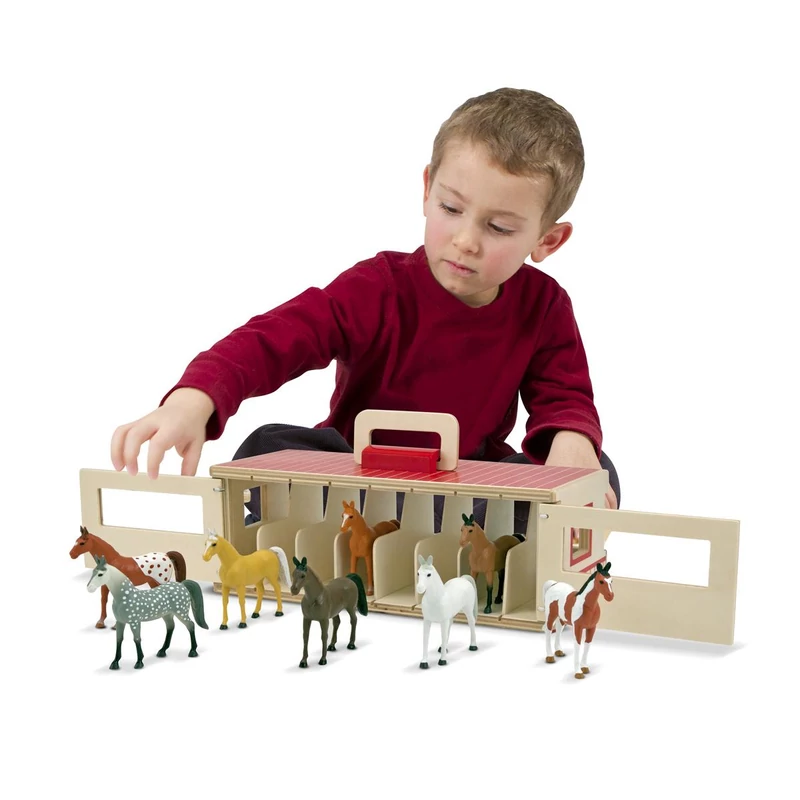 Melissa & Doug Ló figurák, 8 db, istállóval