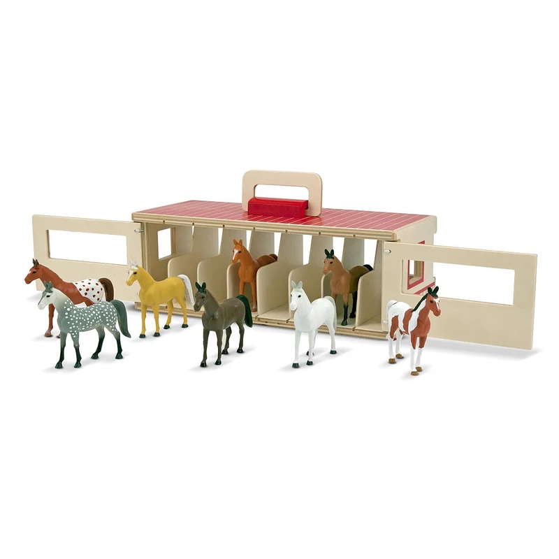 Melissa & Doug Ló figurák, 8 db, istállóval