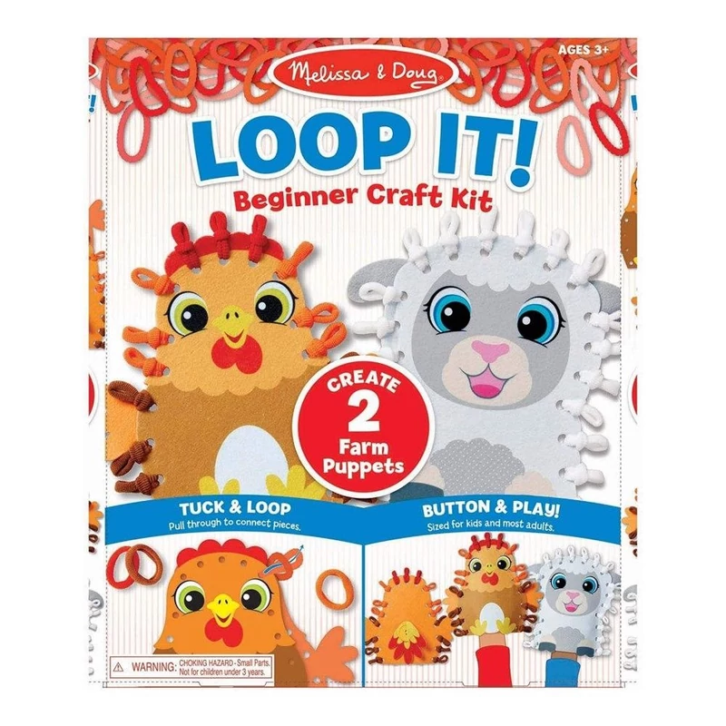 Melissa & Doug Kreatív játék kezdőknek, Hurkold! - farmállatka bábok