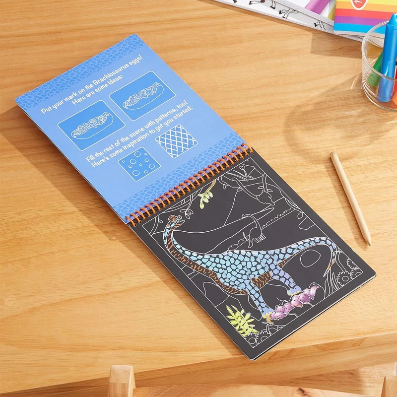 Melissa & Doug Kreatív játék, Képkarc füzet, dínó