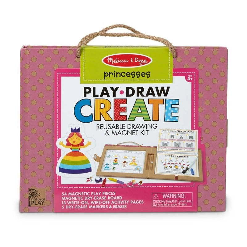 Melissa & Doug Kreatív játék, Letörölhető rajzoló és mágneses játékkészlet - hercegnő