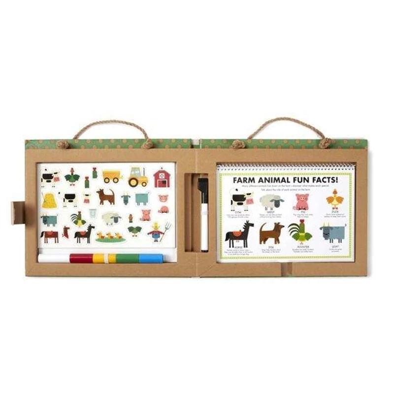 Melissa & Doug Kreatív játék, Letörölhető rajzoló és mágneses játékkészlet - Farm