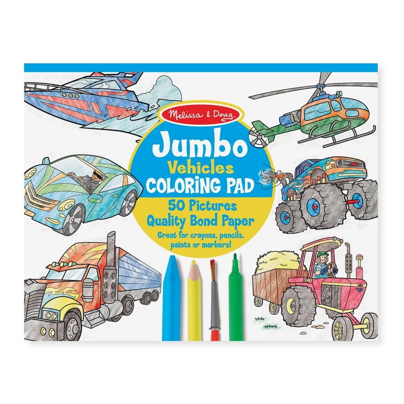 Melissa & Doug Kreatív játék, Jumbo színező, járművek