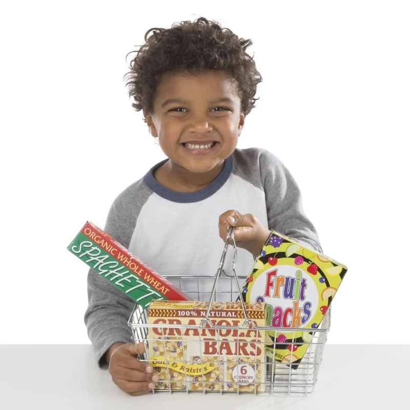 Melissa & Doug Szerepjáték kellékek, Bevásárlókosár élelmiszerekkel