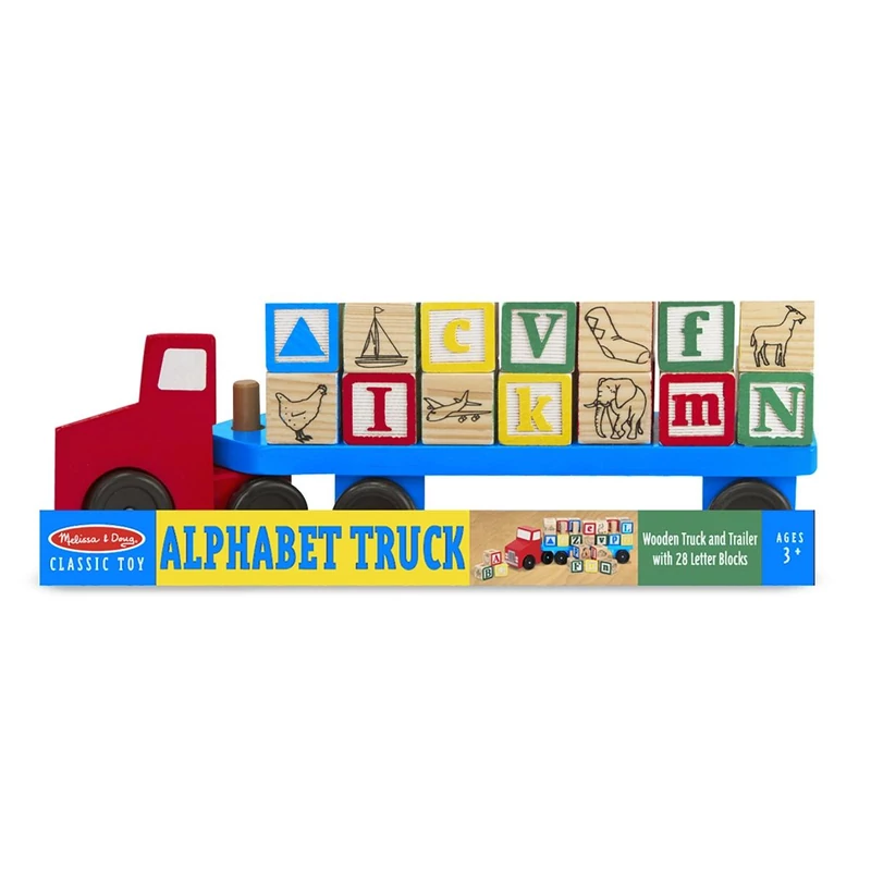 Melissa & Doug Fa készségfejlesztő játék, Betűszállító teherautó