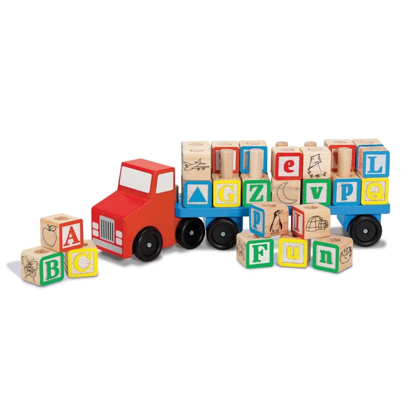 Melissa & Doug Fa készségfejlesztő játék, Betűszállító teherautó