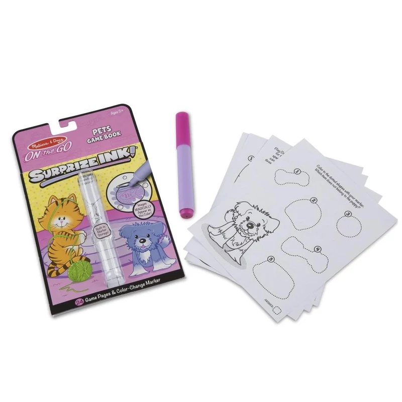 Melissa & Doug Kreatív játék, Varázstoll színező, kiskedvencek