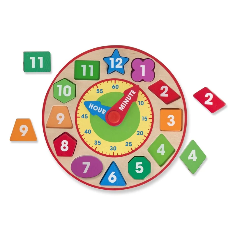 Melissa & Doug Fa készségfejlesztő játék, Formaillesztő óra
