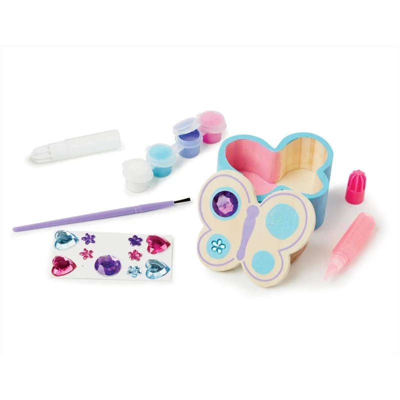 Melissa & Doug Kreatív játék, Fa doboz díszítés, pillangó
