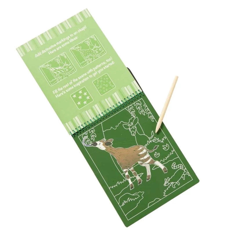 Melissa & Doug Kreatív játék, Képkarc füzet, szafari