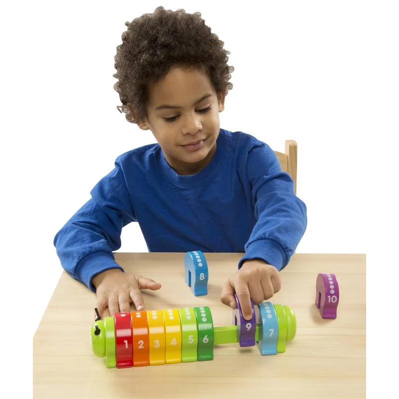 Melissa & Doug Fa készségfejlesztő játék, Színes számtanuló hernyó